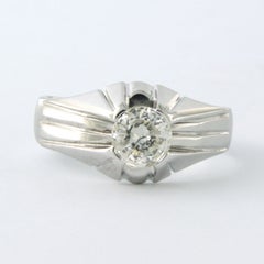 18k white gold ring with brilliant cut diamond up to 0.90ct - 7.2 grams