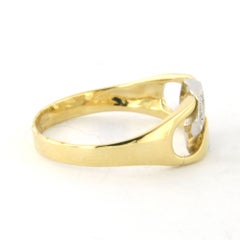 Modern Ring with single cut diamonds up to 0.02ct 18k gold 2.6 grams