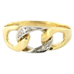Anello moderno con diamanti a taglio singolo fino a 0,02 ct, oro 18 carati, 2,6 grammi
