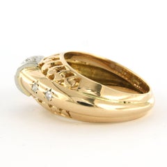 RETRO ring with single cut diamond up to 0.35ct 14k gold with platinum 7.8 grams
