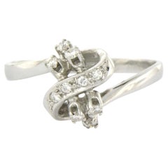 Art Nouveau 14k White Gold Cocktail Ring with 0.25ct Diamonds, 1920