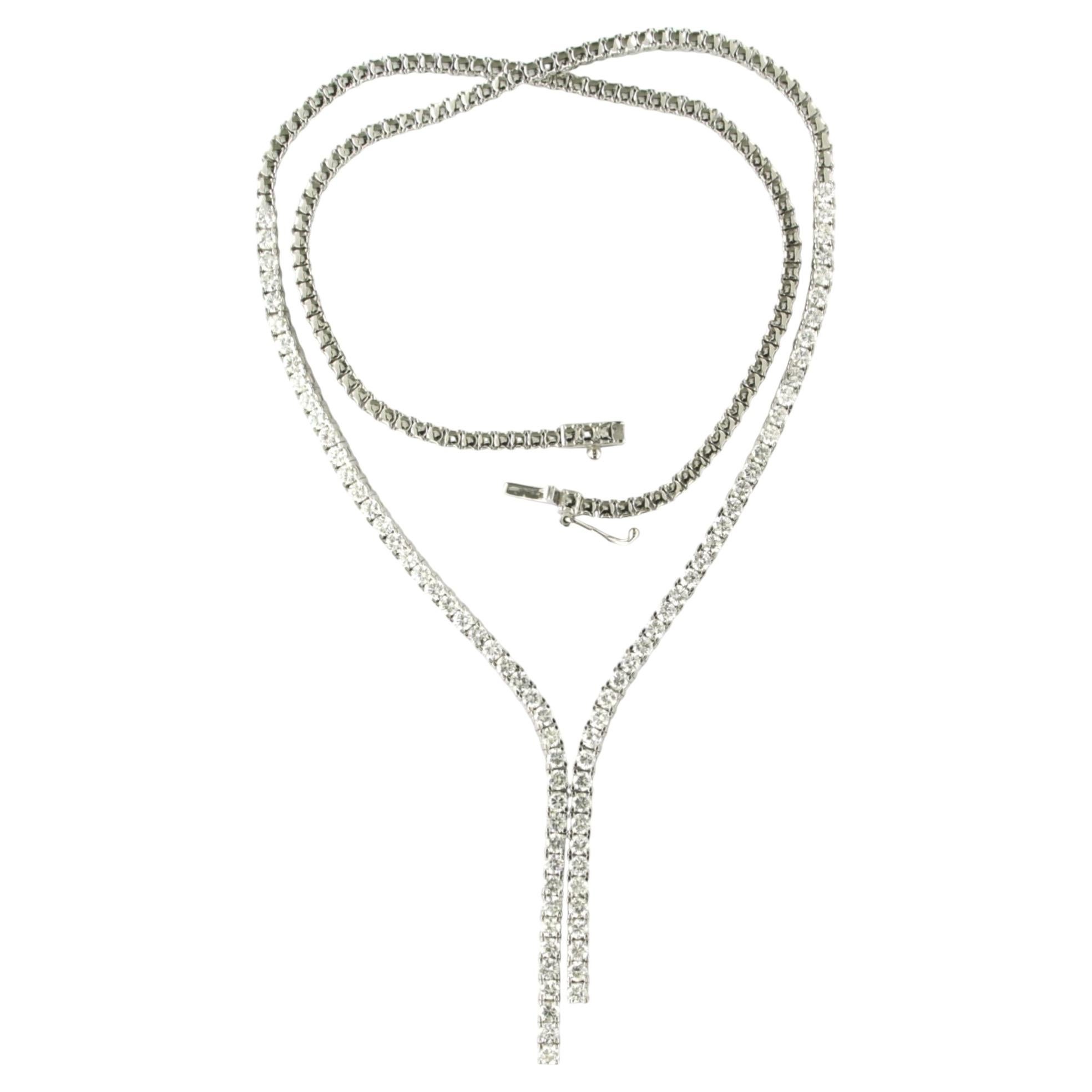 Necklace with brilliant cut diamonds up to 4.35ct 18k gold 22.3 grams