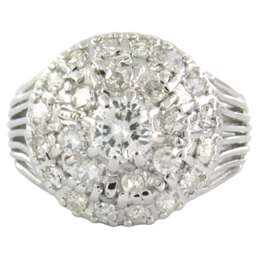 Ring with old European and single cut diamonds up to 0.90ct 14k gold 6.4 grams For Sale
