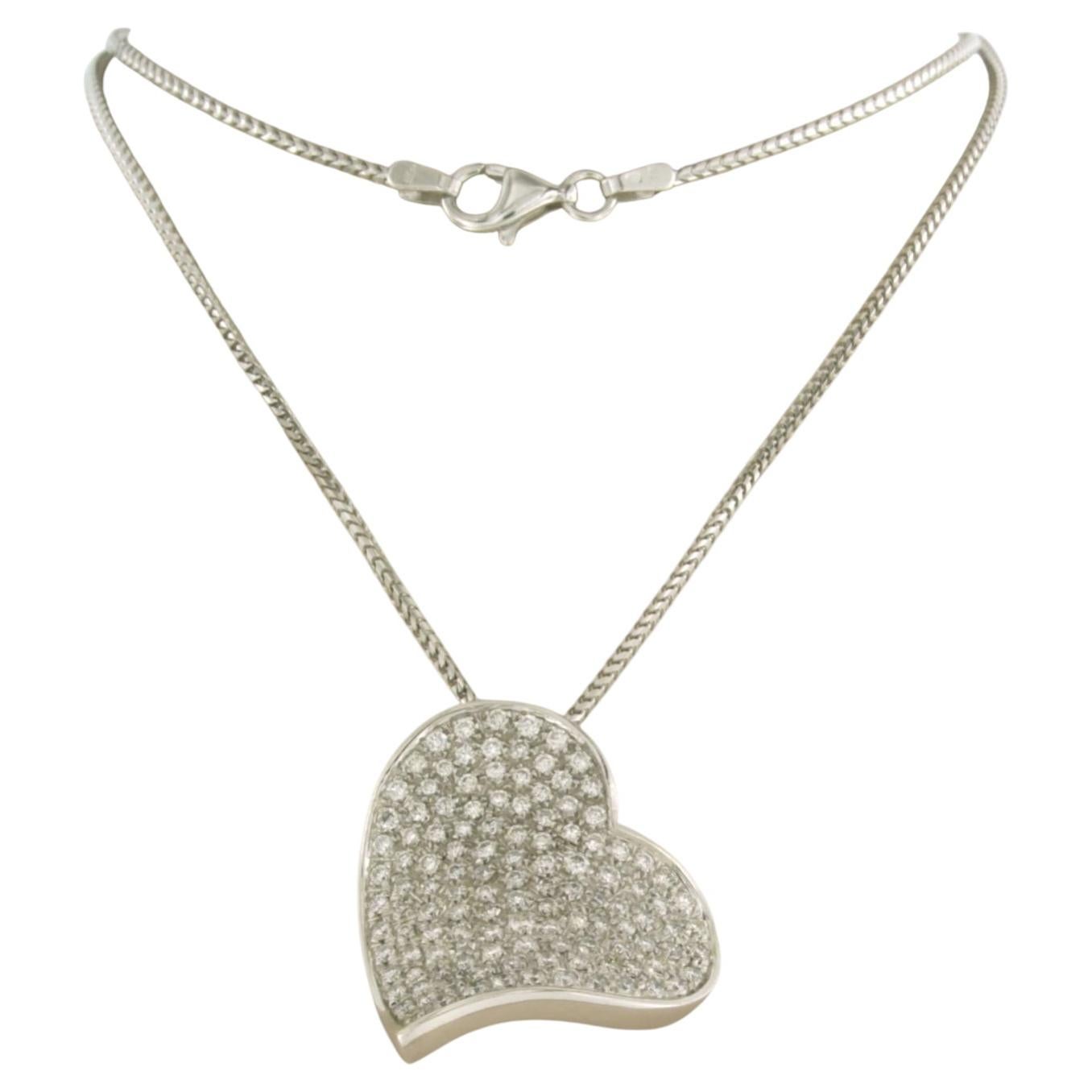 Collier et pendentif avec diamants taille brillant jusqu'à 1,50 ct Or 18k 16,2 grammes en vente