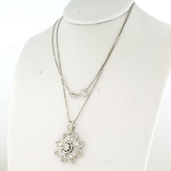 Collier à pendentif en or blanc 18k avec 0,76ct de diamants, 1990