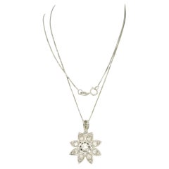 Collier à pendentif en or blanc 18k avec 0,76ct de diamants, 1990