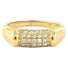 Modern band ring with brilliant cut diamonds up to 0.50ct 18k gold 4.9 grams