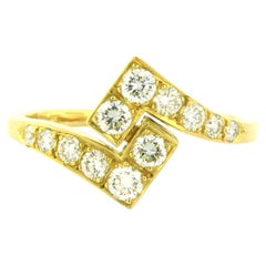Ring with brilliant cut diamonds up to 0.50ct 18k gold 4.0 grams