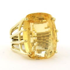 Cocktail ring with citrine up to 45.00ct 18k gold 23.0 gram