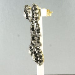 Orecchini in stile VITTORIANO con diamanti a taglio rosa fino a 1,50 ct, in oro 14k e argento