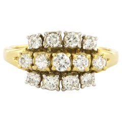 Ring with brilliant cut diamonds up to 0.70ct 18k bicolour gold 4.8 grams