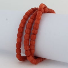 HIGH VICTORIAN bracelet with coral beads 14k gold 29.0 grams