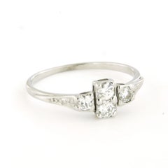 ART NOUVEAU ring with old EUropean cut diamonds up to 0.30ct 14k gold