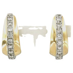 Pendientes con diamantes de talla brillante de hasta 0,35 ct, oro de 14k, 8,2 gramos