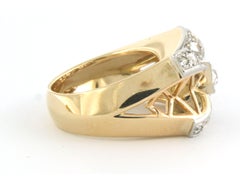 Retro ring with old mine and rose cut diamonds up to 0.30ct 18k gold 10.3 grams