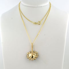 Collana con ciondolo antico con diamanti tagliati fino a 0,25 ct, oro 14k, 5,1 grammi
