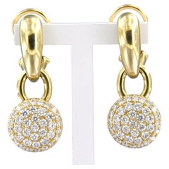Pendientes con diamantes de talla brillante de hasta 2,00 ct, oro de 18 k, 14,4 gramos