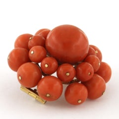 Victorian Brooch with coral 17.2 grams 14k gold