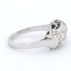Ring with brilliant and single cut diamonds up to 0.54ct 18k white gold