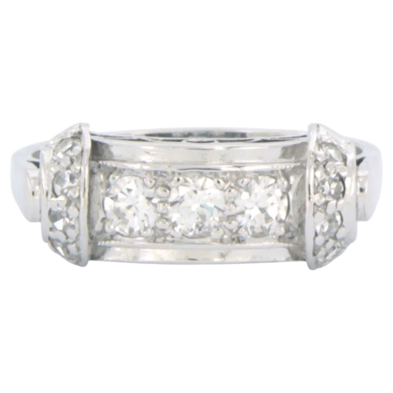 Anillo con diamantes talla brillante y talla única hasta 0,54ct Oro blanco de 18k en venta