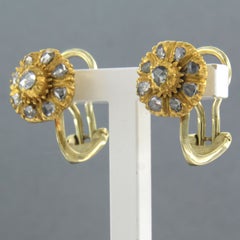 Earrings with rose cut diamonds up to 0.30ct 14k gold 8.4 grams