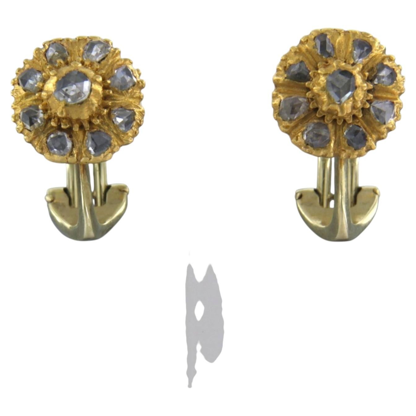 Pendientes con diamantes talla rosa de hasta 0,30 ct Oro de 14k 8,4 gramos en venta