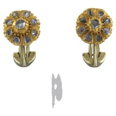 Pendientes con diamantes talla rosa de hasta 0,30 ct Oro de 14k 8,4 gramos
