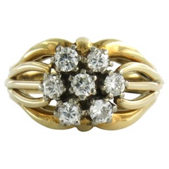 Ring with brilliant cut diamonds up to 0.60ct 14k gold 7.9 grams