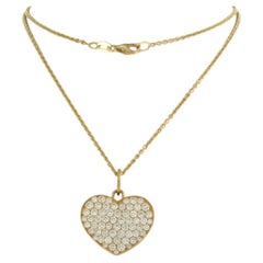 Necklace and hartshaped pendant with brilliant cut diamonds 1.50ct 18k gold