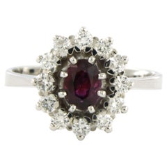 Bague avec rubis et diamants taille brillant jusqu'à 0,50ct Or 14k 4,4 grammes