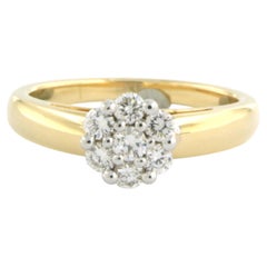 Ring with brilliant cut diamonds up to 0.49ct 18k gold 5.1 grams