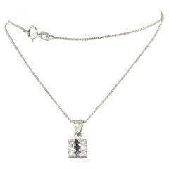 Necklace and pendant with brilliant cut diamonds up to 0.36ct 14k gold 2.8 grams