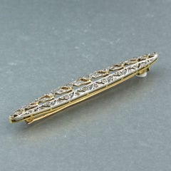 ART NOUVEAU Brooch with rose cut diamonds up to 0.35ct 18k gold