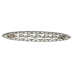 ART NOUVEAU Brooch with rose cut diamonds up to 0.35ct 18k gold