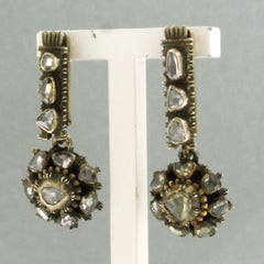 Ohrringe mit Diamanten im Rosenschliff bis zu 0,50ct 10k Gold und Silber