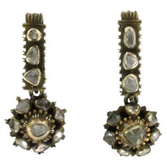 Ohrringe mit Diamanten im Rosenschliff bis zu 0,50ct 10k Gold und Silber