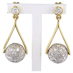 Earrings with brilliant cut diamonds up to 2.50ct 18k gold 9.0 grams