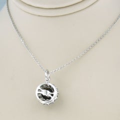 Necklace and pendant with pearl and old mine cut diamonds up to 1.00ct 14k gold