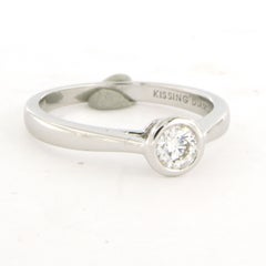 Ring with brilliant cut diamonds up to 0.33ct 18k white gold 2.8 grams
