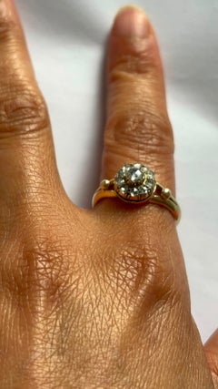 Victorian ring with rose cut diamonds up to 0.40ct 14k gold 5.6 grams