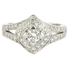 Ring with brilliant cutd iamodns up to 0.68ct 18k gold 7.4 grams