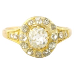 Antique ring with old mine cut diamonds up to 1.00ct 14k gold 3.0 grams