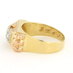 Anillo RETRO con diamantes de talla rosa de hasta 0,10 ct, oro de 18 k, 4,4 gramos