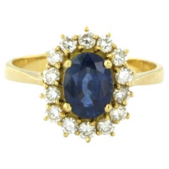 Ring with sapphire up to 1.90ct and brilliant cut diamonds up to 0.50ct 18k gold