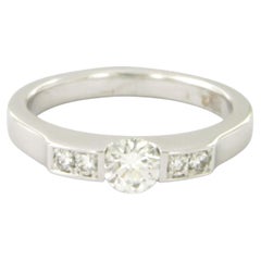 Ring with brilliant cut diamonds up to 0.48ct 18k white gold 5.2 grams