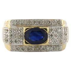 Ring mit Saphiren bis zu 0,75ct und Diamanten im Einzelschliff bis zu 0,25ct 18k Gold