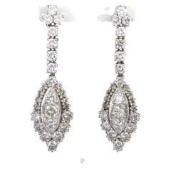 Earrings with brilliant and single cut diamonds up to 4.50ct 14k gold 12.8 grams