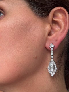 Pendientes con diamantes brillantes y talla única de hasta 4,50 ct Oro de 14k 12,8 gramos