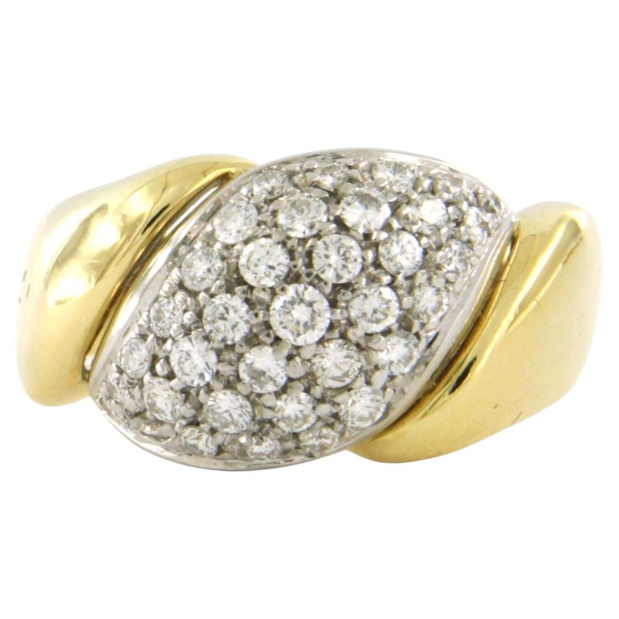 Ring with brilliant cut diamonds up to 0.90ct 18k gold 7.2 grams