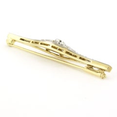 ART NOUVEAU brooch with old mine cut diamonds up to 0.65ct 14k gold 8.1 grams